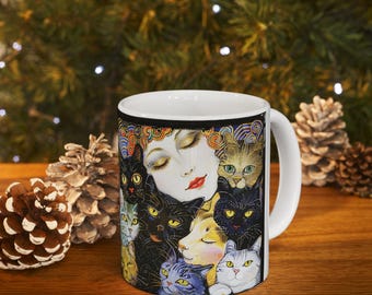 Klimt's The Kiss Cat Mug: Whimsical and Quirky Fine Art Gift