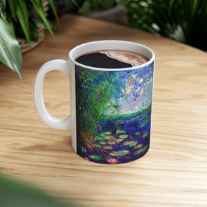 Monet Water Lilies, Monet inspired art gifts, Water lilies art, Whimsical art gifts, Art lovers mug, Artsy gifts, Claude Monet art