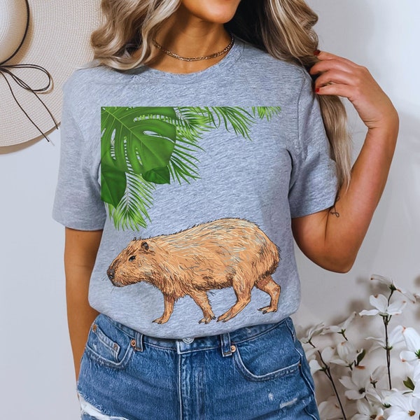 Capybara T-Shirt, Animal Print T-shirt, Unisex clothing, Unisex T-shirt,Gifts for him, Gifts for her, Graphic Tee, Gifts, Exotic Animal Tees