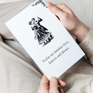 Elegant Valentine’s Day Card - "Timeless Love" Foldable A4 Printable Greeting Card for Him, Her, Husband, Wife, Boyfriend, or Girlfriend