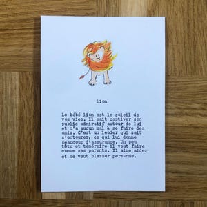Carte de naissance, signe astologique, carte mignonne, dessin fait main, cadeau de naissance
