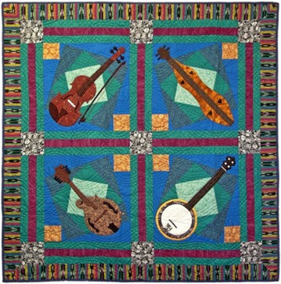 Items similar to Square Dance bluegrass music themed wall art quilt