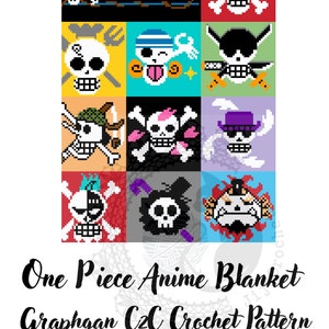 Pattern One Piece Crochet Pattern Colored Blanket Crochet Chart Graphgan Pixel Tapestry Crochet Flag Crochet Anime Pattern Instructions