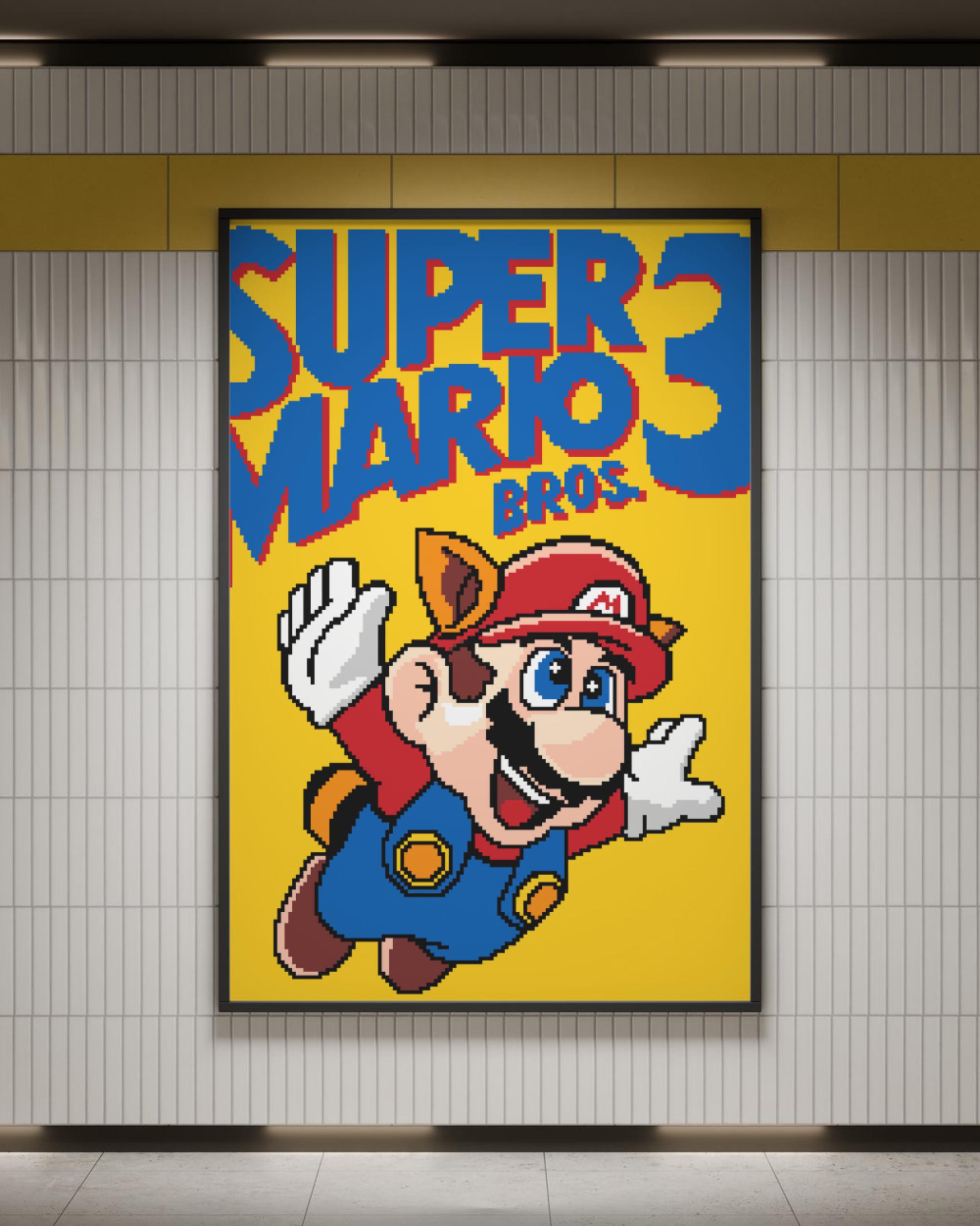 Super Mario Game Pixel Fan Art Crochet Blanket Graph Chart C2C Tapestry ...
