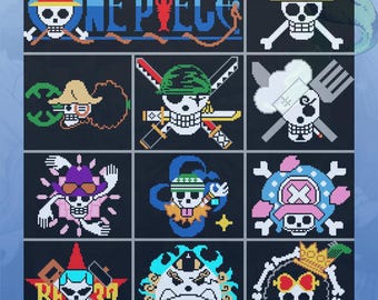 Patrón de manta de crochet de anime, tapiz Graphgan, bloques de gráficos de píxeles, instrucciones escritas, patrón en PDF