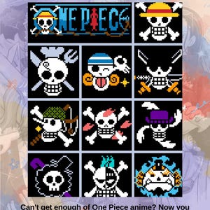 Anime Crochet Blanket Graphgan Tapestry Pixel Graph Chart Blocks Written Instruction PDF Pattern