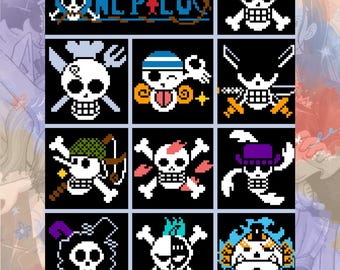 Manta de crochet de anime, tapiz Graphgan, bloques de gráficos de píxeles, instrucciones escritas, patrón en PDF