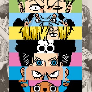One Piece Tapestry Crochet Blanket Crochet Pattern Pirates Crochet Chart Anime Crochet Blanket Tapestry Chart Pattern C2C Instructions