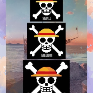 One Piece Anime Crochet Pirate Flag Pixel Tapestry C2C SC Anime Graph Chart Crochet Pattern Blanket Pillow Crochet Pattern Anime Jolly Roger
