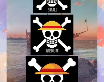 One Piece Anime Crochet Pirate Flag Pixel Tapestry C2C SC Anime Graph Chart Crochet Pattern Blanket Pillow Crochet Pattern Anime Jolly Roger