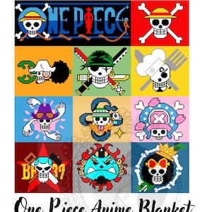 ワンピースブランケットかぎ針編みパターン ワンピースタペストリーかぎ針編みパターン アニメワンピースかぎ針編みパターン アニメワンピースかぎ針編みルフィ C2C SC