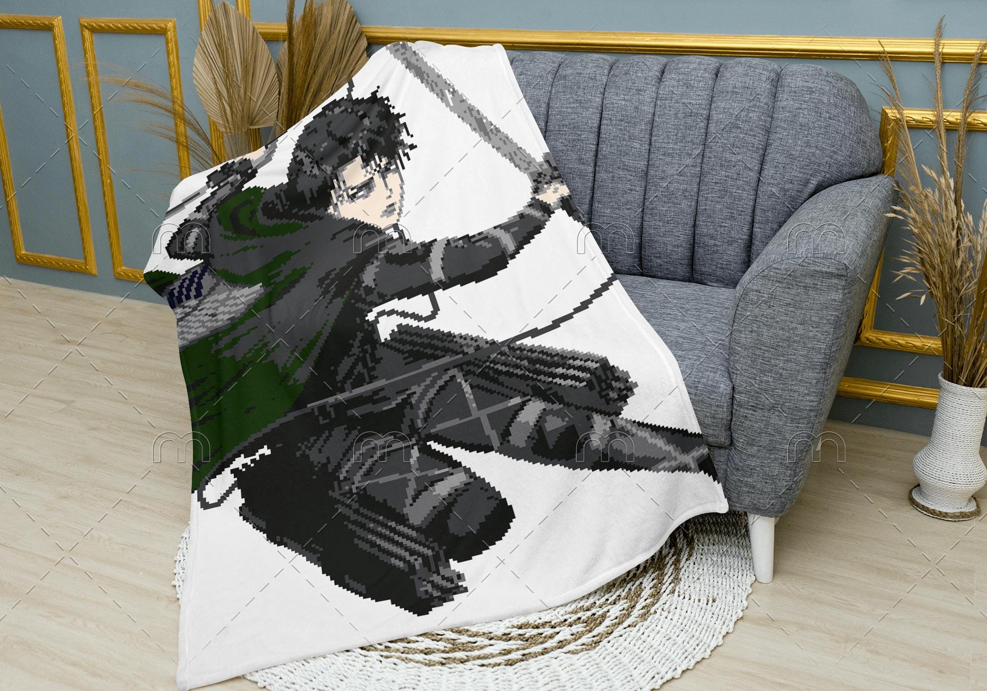 Anime Crochet Pixel Tapestry Graph Chat Blocks Written