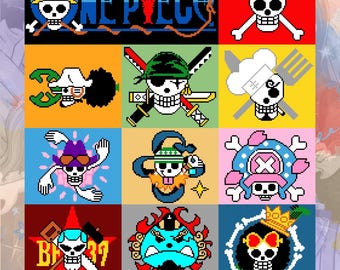 Manta de crochet de anime, tapiz Graphgan, bloques de gráficos de píxeles, instrucciones escritas, patrón en PDF