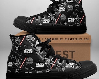 Scarpe di Darth Vader, scarpe da ginnastica di Star Wars, scarpe da uomo di Luke Skywalker Galaxy's Edge in tela, scarpe alte del film Disney, regalo per lui