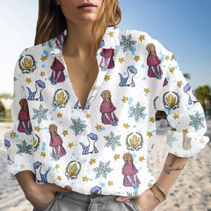 Disney Frozen Blouse Shirt, Princess Anna Women Shirt, Disney World Shirt For Her, Disneyland Gift, Magic Kingdom Gift