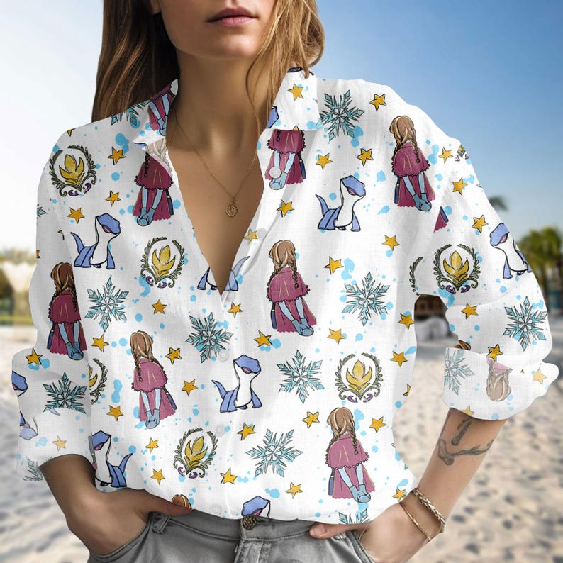 Disney Frozen Blouse Shirt, Princess Anna Women Shirt, Disney World Shirt For Her, Disneyland Gift, Magic Kingdom Gift