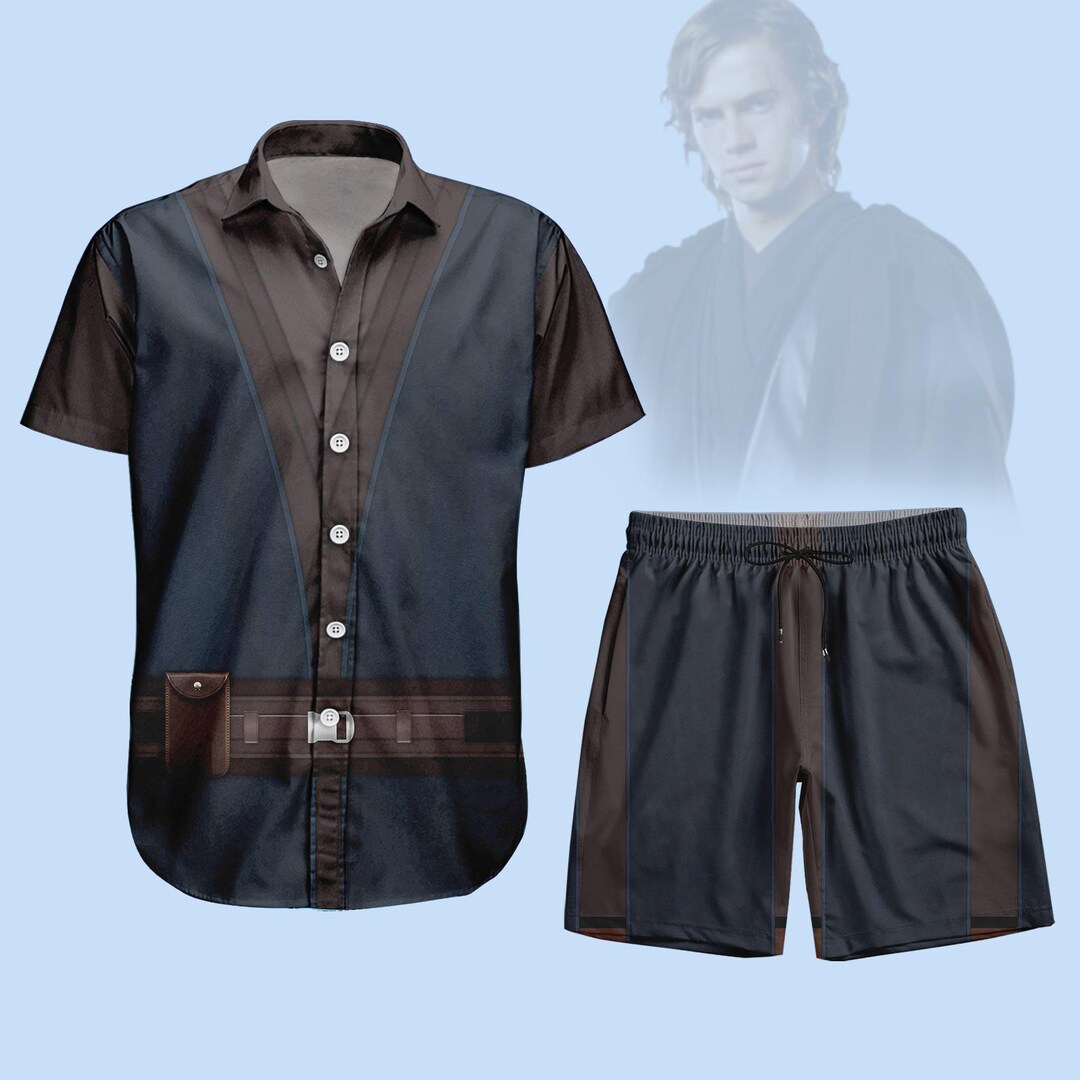 Anakin Button Anakin Skywalker Cosplay Costume Shirt, Star Wars Man Short, Skywalker ...