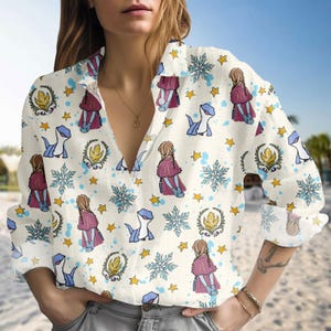 Disney Frozen Blouse Shirt, Princess Anna Women Shirt, Disney World Shirt For Her, Disneyland Gift, Magic Kingdom Gift