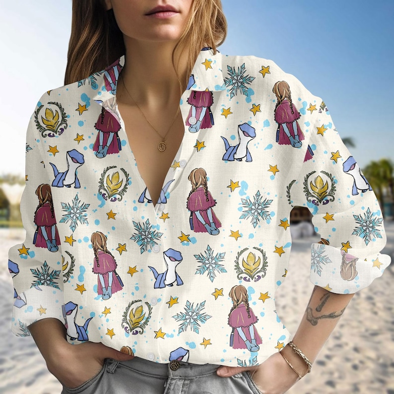Disney Frozen Blouse Shirt, Princess Anna Women Shirt, Disney World Shirt For Her, Disneyland Gift, Magic Kingdom Gift