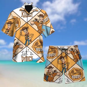 Toy Story Woody Hawaii Shirt, Cowboy Beach Shirt, Disney Hawaiian Shirt, Cartoon Movie Vacation Shirt, Magic Kingdom Shirt