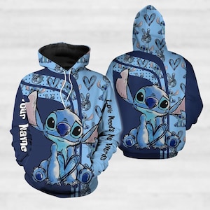 Sudadera con capucha 3D personalizada de Stitch, camiseta de Ohana Means Family, sudadera con capucha de dibujos animados de Disney, sudadera con capucha para hombre, regalo para amantes de Stitch