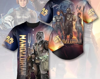 Camiseta de Star Wars: El Mandaloriano, camiseta de béisbol de Star Wars: Grogu, camiseta de Star Wars: Pedro Pascal, camiseta de Disneyland
