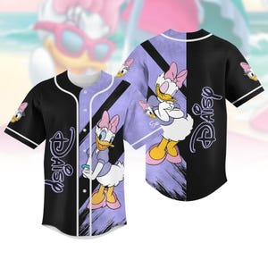 Aangepaste Daisy Duck honkbaltrui, Disney cartoon jersey shirt, Magic Kingdom shirt, Disneyworld honkbalshirt, cadeau voor haar