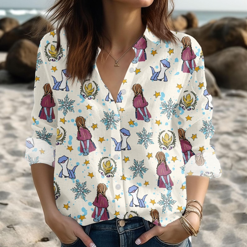 Disney Frozen Blouse Shirt, Princess Anna Women Shirt, Disney World Shirt For Her, Disneyland Gift, Magic Kingdom Gift