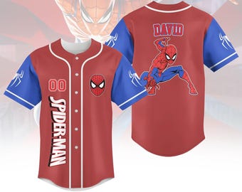Koszulka baseballowa Spider-Mana na zamówienie, Koszulka Spidermana, Koszulka Spider-Mana męska, Koszulka baseballowa Spidey, Fan kreskówki o superbohaterach