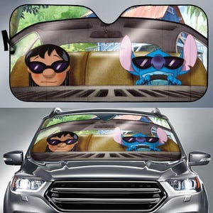 Lilo And Stitch Car Sunshade, Stitch 2025 Car Windshield, Disney Movie Car Decor, Cartoon Auto Sun Shade, Sun Visor Car