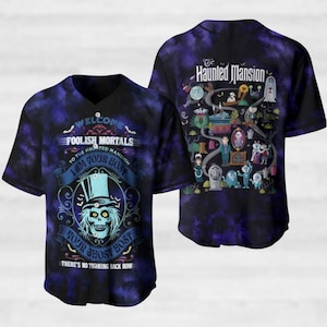 Haunted Mansion Baseball Jersey, Dummkopf Sterbliche Jersey, Hitchhiking Ghosts Jersey Shirt, Horrorfilm Shirt, Halloween Geschenk