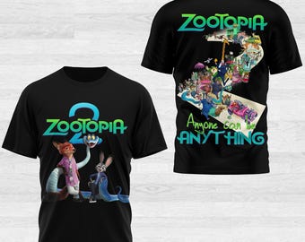 Camiseta de Disney Zootopia 2, camiseta de personajes de Zootopia, camiseta de Judy Hopps, Nick Wilde, Gary Finnick Bellwether, camiseta de viaje a Disneyland
