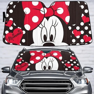 Pare-soleil pour voiture Minnie, pare-soleil auto Disney Mouse, pare-brise de film de dessin animé, pare-soleil pour voiture Disneyland, cadeau pour elle