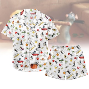 リトルシェフ レミー サテンパジャマ、ディズニー ラタトゥイユ パリ フランス レディース パジャマ、ラタトゥイユ ラウンジセット、ディズニー シェフ ショートパジャマ