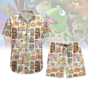 Muppet die Show Hawaii Hemd, Muppets Babies Button Up Shirt, Baby Muppets Kurze Männer, Cartoon Shirt, Jim Henson Geschenk