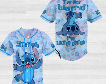 Personalized Disney Stitch Baseball Jersey, Lilo And Stitch Jersey Shirt, I'm Not Weird I Am Limited Edition Shirt, Stitch Lover Gift
