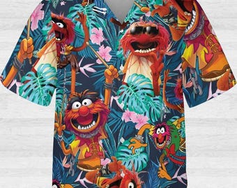 Animal Muppet Hawaiian Shirt, The Muppet Button Up Shirt, Cartoon Character Aloha Shirt Men, Gift For Men, Muppets Gift For Fans