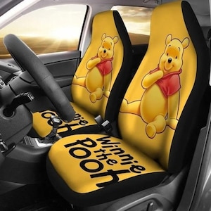 Winnie The Pooh Car Seat Covers, Pooh Bear Front Seat Covers, Disney Car Decoration, Cartoon Auto Seat Covers, Disney Vacation