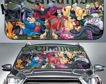 Pare-soleil de voiture Disney Villains, pare-soleil de voiture Evil Queen, pare-brise de voiture Ursula Cruella, pare-soleil de voiture dessin animé