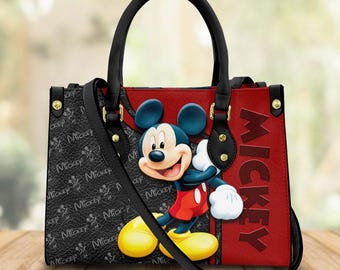 Bolso de piel de Mickey Mouse, bolso tote de piel de Mickey, bolso cruzado de dibujos animados, bolso de Mickey para mujer, bolso con asa de Disney, bolsos con asa superior