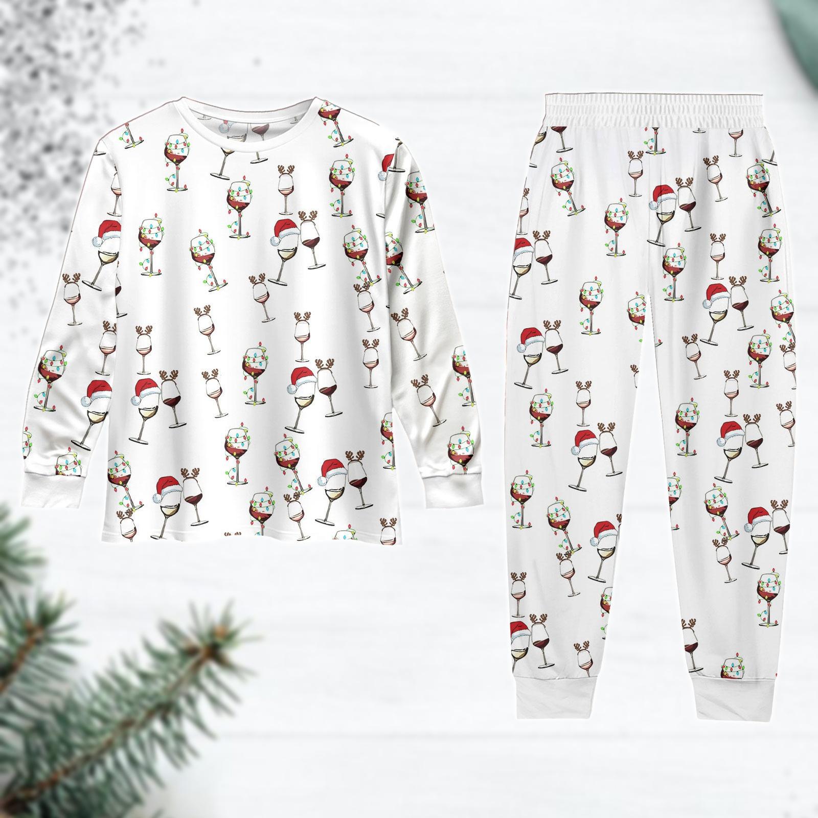 Wine glass print pajamas hotsell