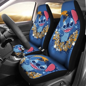 かわいいスティッチのカーシートカバー、ディズニー映画の車の装飾、フロントシートカバー、漫画のシートカバー、自動車シートカバー、ディズニーのギフト