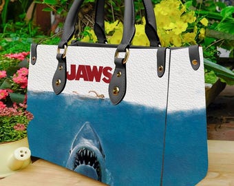 Bolso de piel de la película Tiburón, bolso de mano para mujer del 50.º aniversario de Tiburón, bolso de terror con diseño de tiburón, regalo para mamá