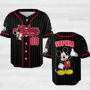 Personalize Disney Mickey Baseball Jersey, Mickey Mouse Jersey Shirt, Custom Baseball Jersey, Magic Kingdom Shirt, Gift For Her