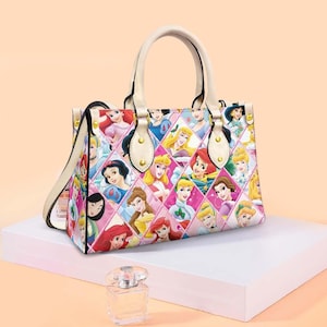 Disney Princess Leather Bag, Princess Handbag, Disney Cinderella Ariel Snow White Handbag, Gift For Her