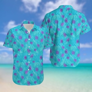 Disney Monsters Inc Sully Hawaiiaans shirt, shirt Sully Fur kostuum, shirt Halloween Monsters University, shirt cartoonfilm, cadeau tekenfilm
