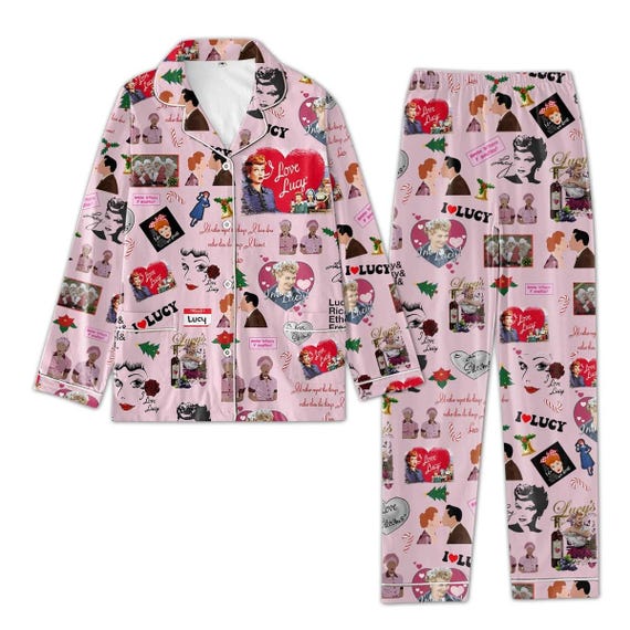 I Love Lucy Pajamas I Love Lucy Women Pajamas I Love Lucy Bridesmaid Pajamas I Love Lucy Pajamas Set I Love Lucy Midnight Shirt Etsy