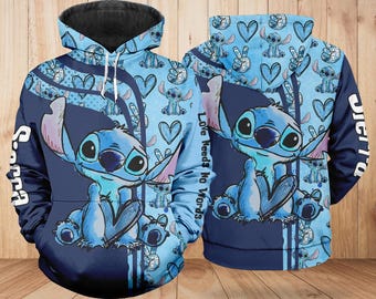 Custom Stitch 3D Hoodie, Custom Stitch 3D Hoodie, Ohana Means Family Shirt, Disney Cartoon Hoodie, Hoodie For Men, Stitch Lover Gift
