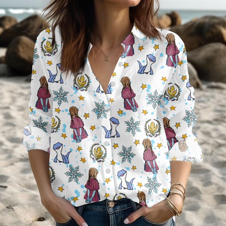 Disney Frozen Blouse Shirt, Princess Anna Women Shirt, Disney World Shirt For Her, Disneyland Gift, Magic Kingdom Gift
