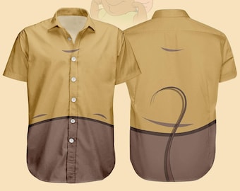 Camisa de disfraz de Gus Cenicienta para Halloween, camisa con botones de Gus Gus Mouse, camisa de ratón para Halloween para hombre, Cenicienta de Disneyland